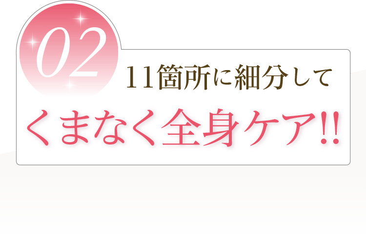 11箇所に細分してくまなく全身ケア