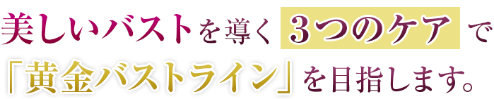 美しいバストを導く３つのケアで「黄金バストライン」